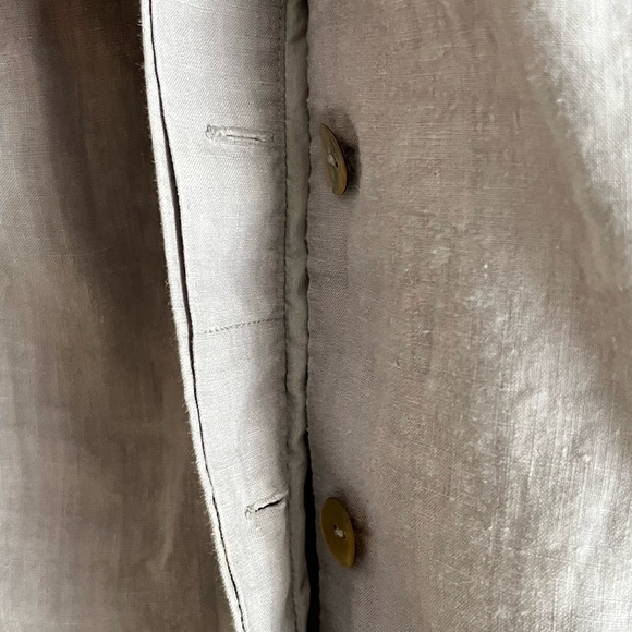 Morgane Le Fay 100% Linen Cropped Jacket Light Taupe Medium - Picture 6 of 8